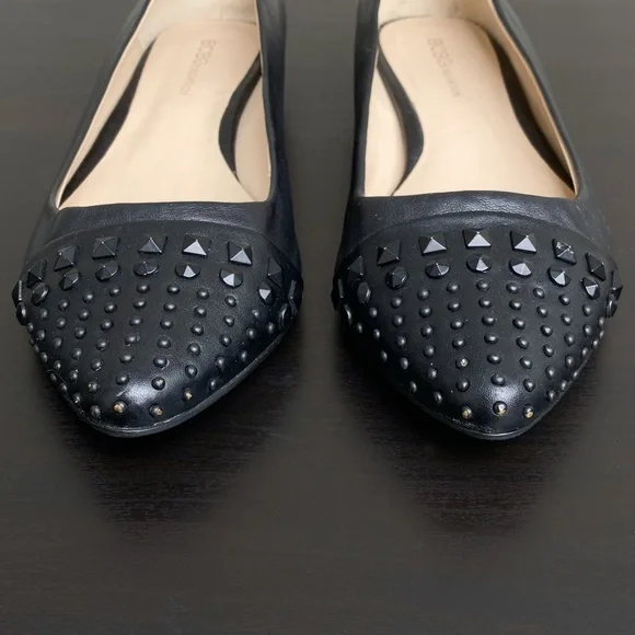 BCBGeneration - Zeleni Black Studded Leather Flats - size 7.5 B - Picture 11 of 12